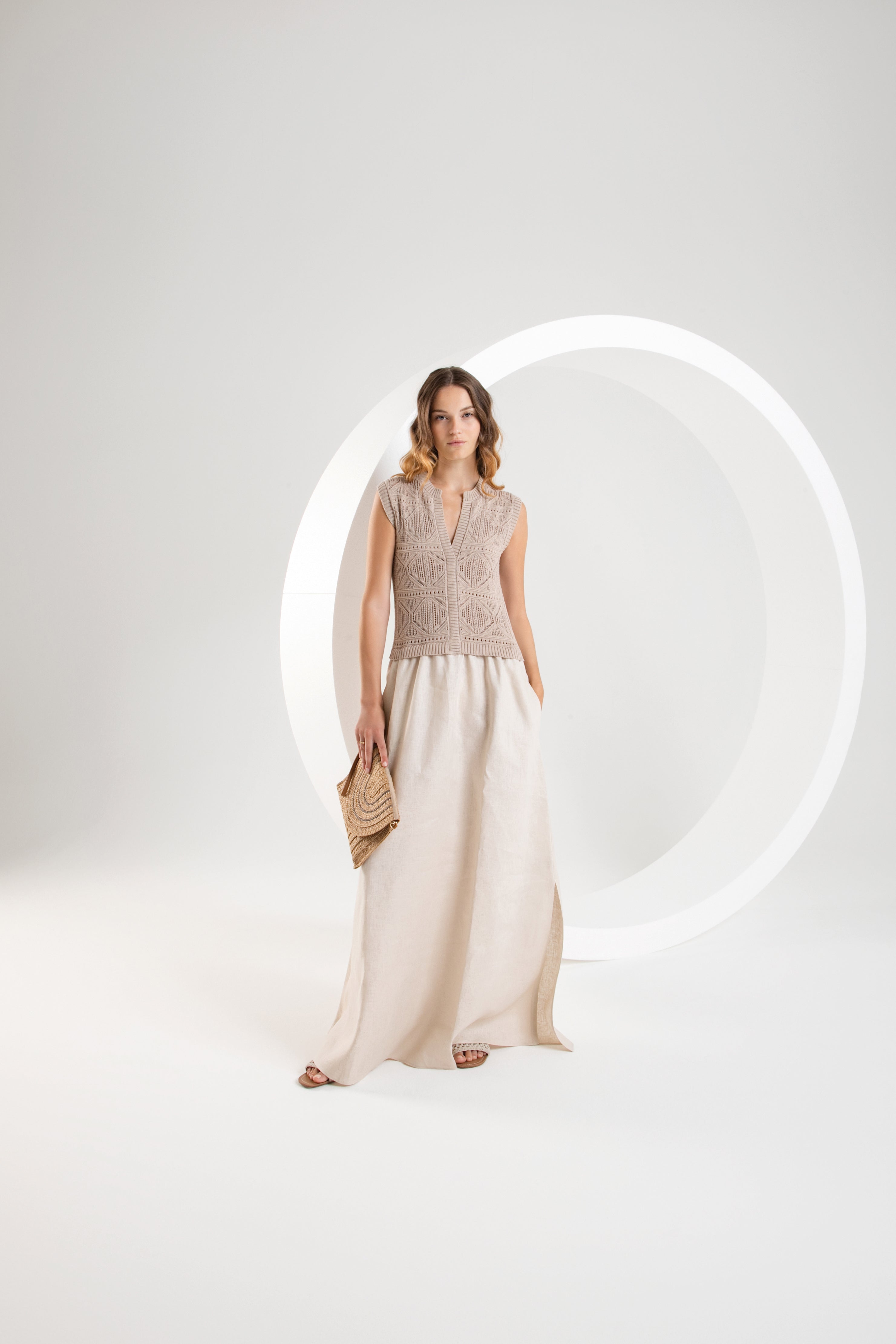 Vestido de lino y punto