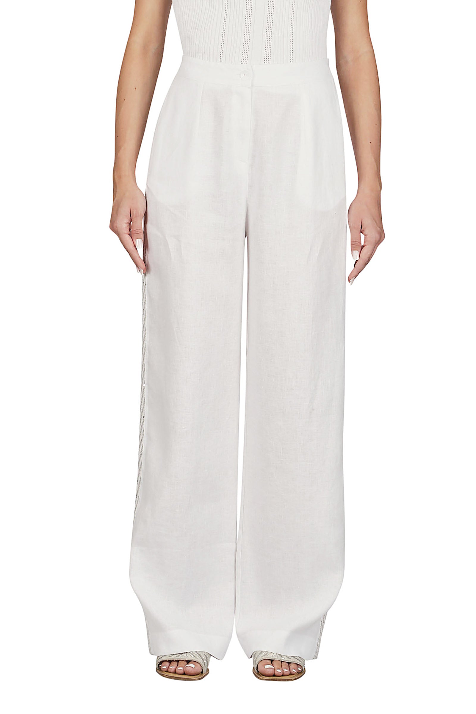 Pantalón ancho de lino