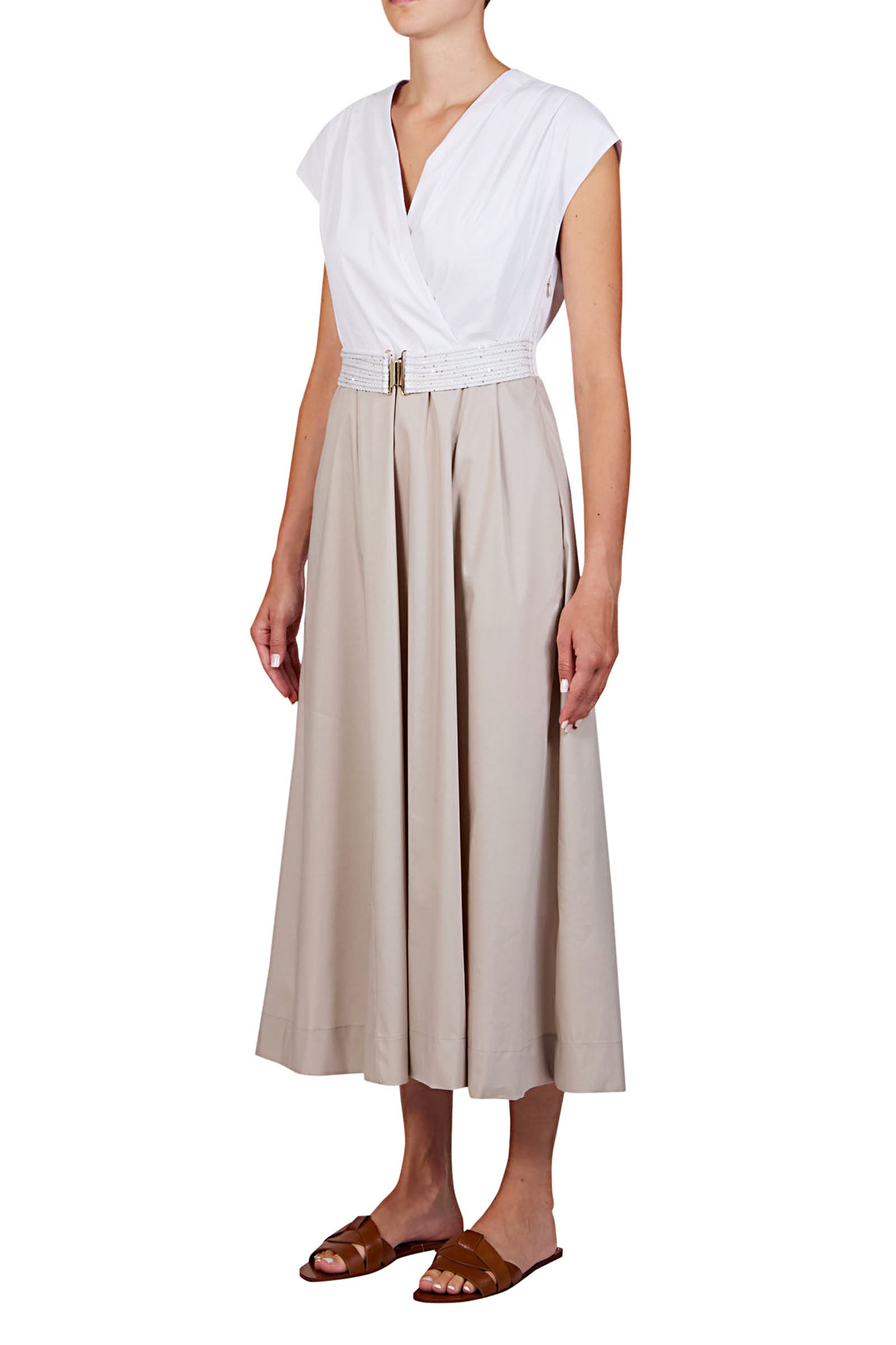 Vestido midi con cinturón