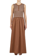 Vestido punto y lino sin mangas