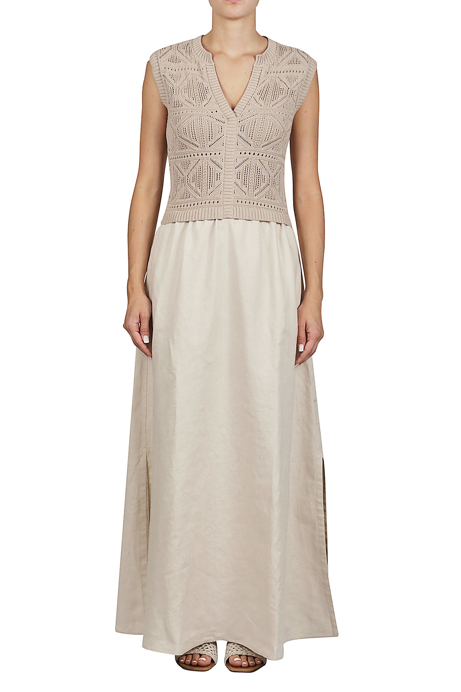 Vestido de lino y punto