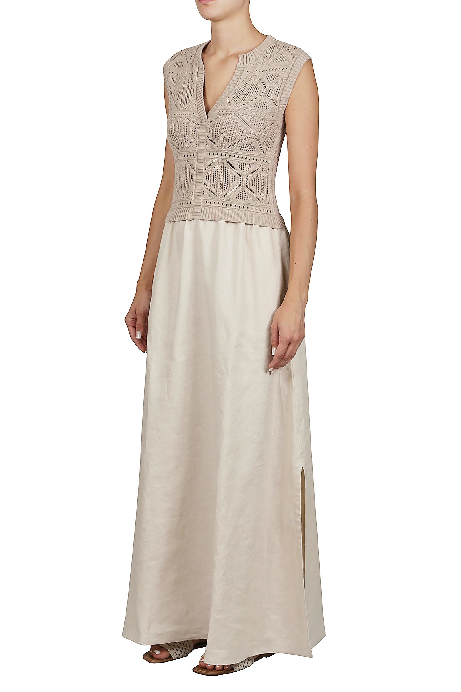 Vestido de lino y punto