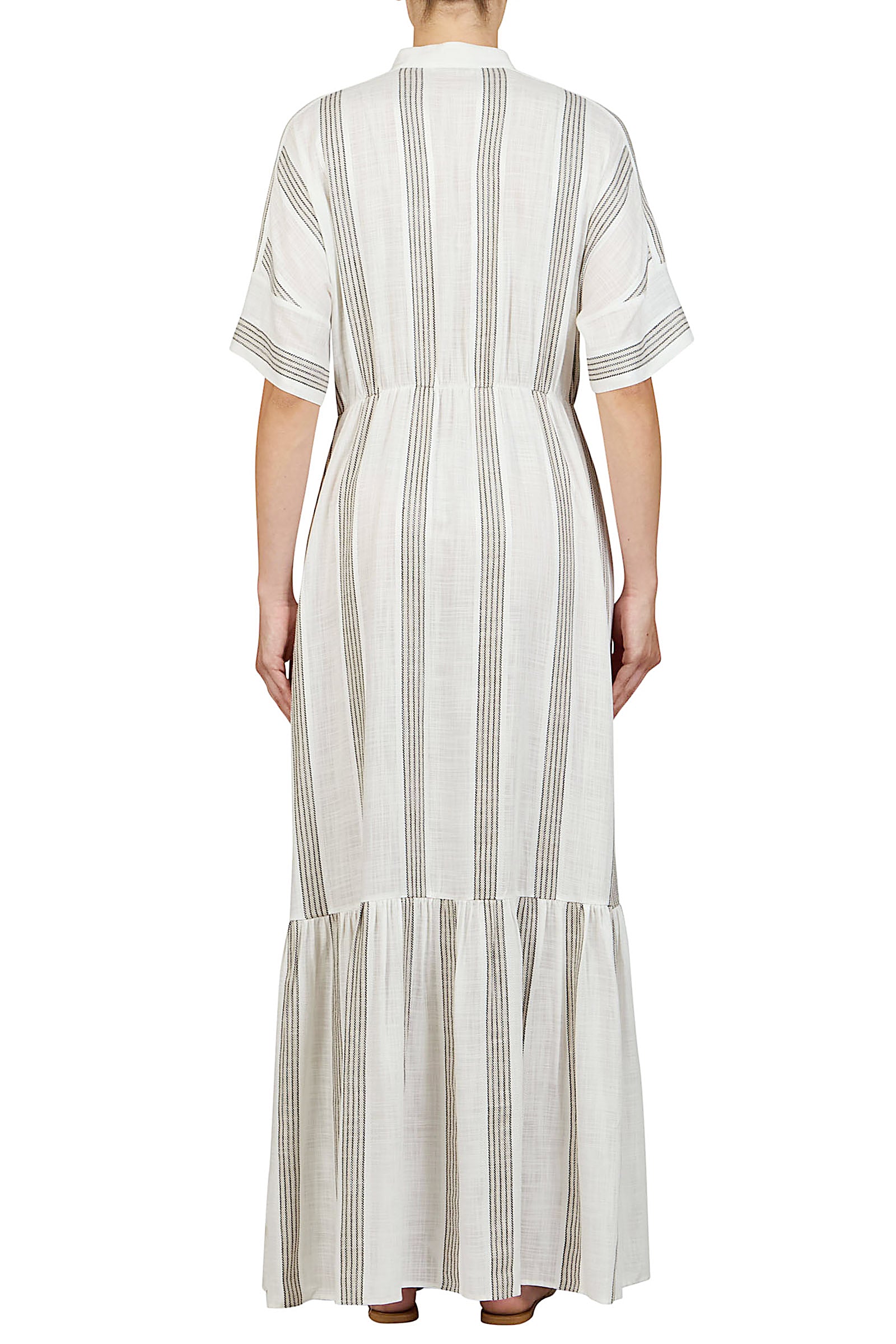 Vestido de lino rayado