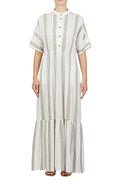Vestido de lino rayado