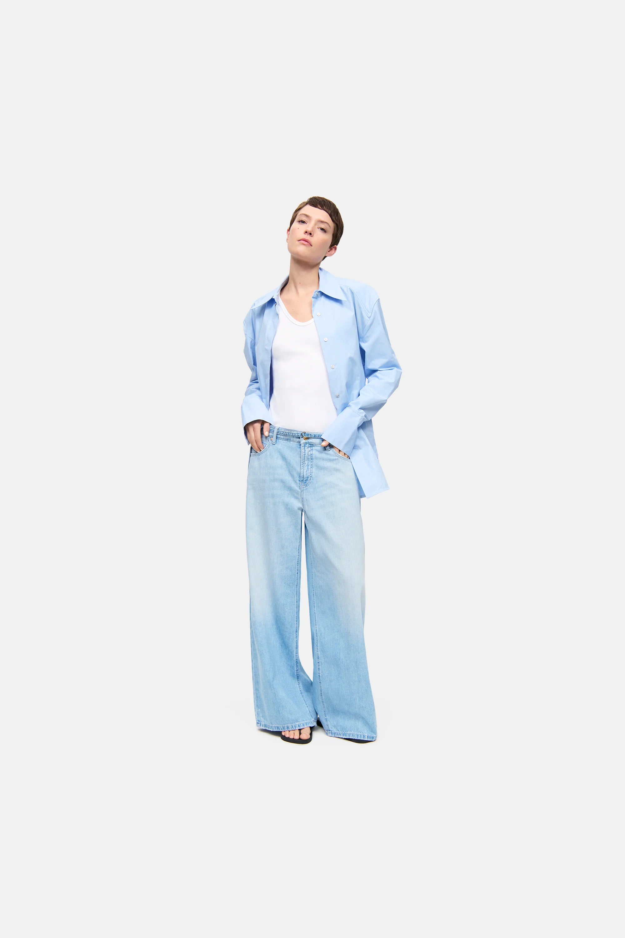 Palazzo cropped tejano
