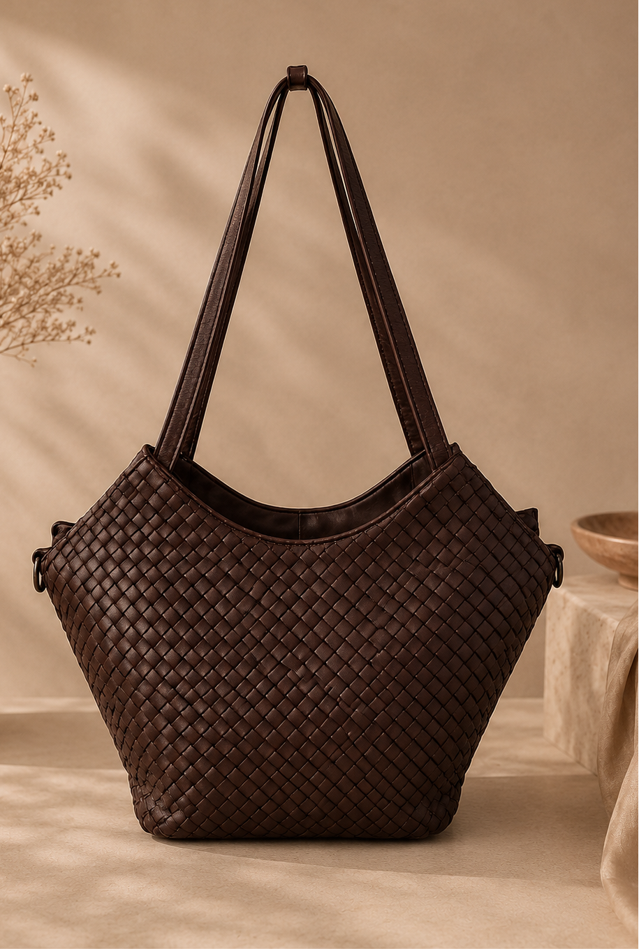 Bolso hexágono de piel