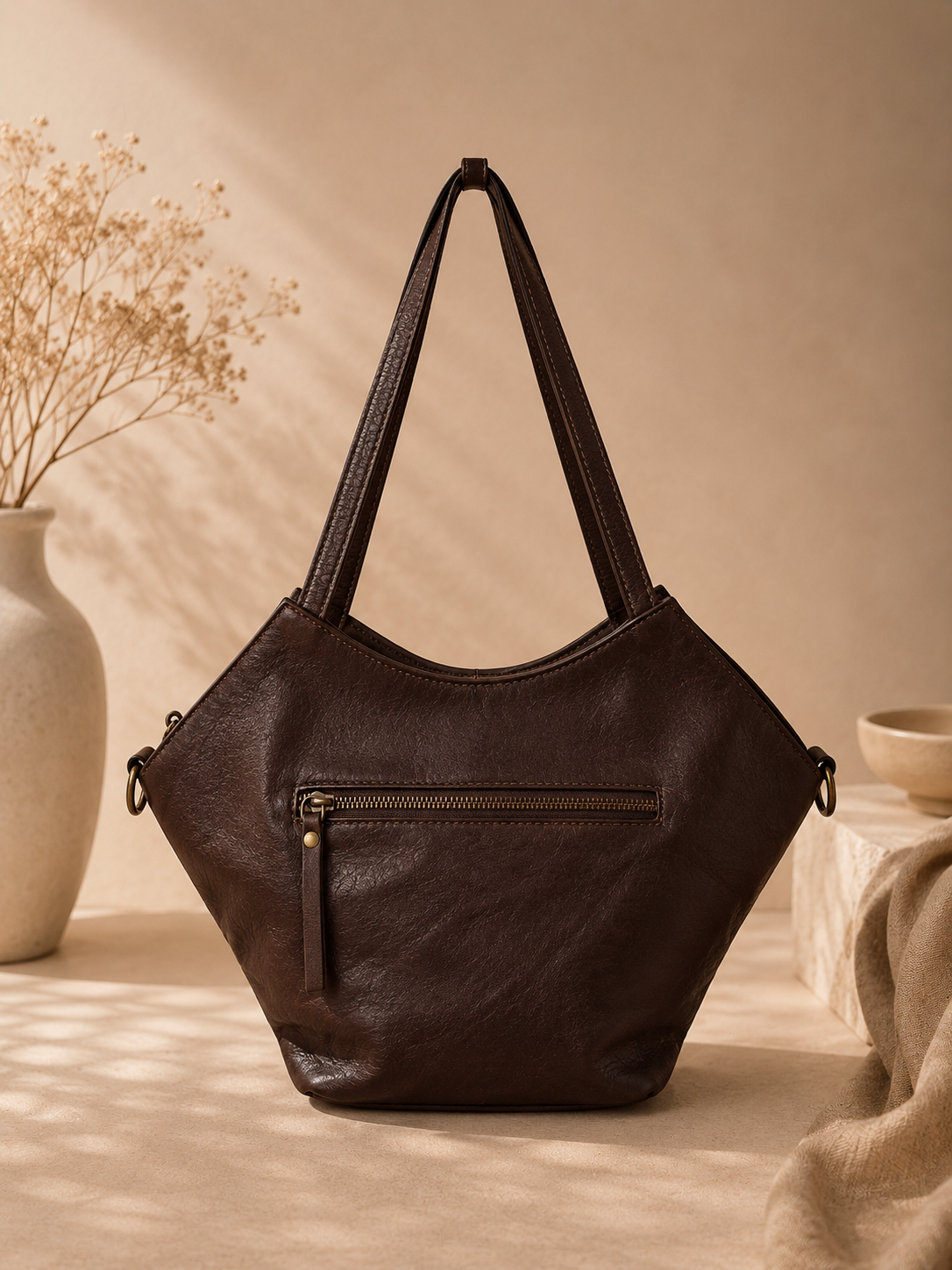 Bolso hexágono de piel