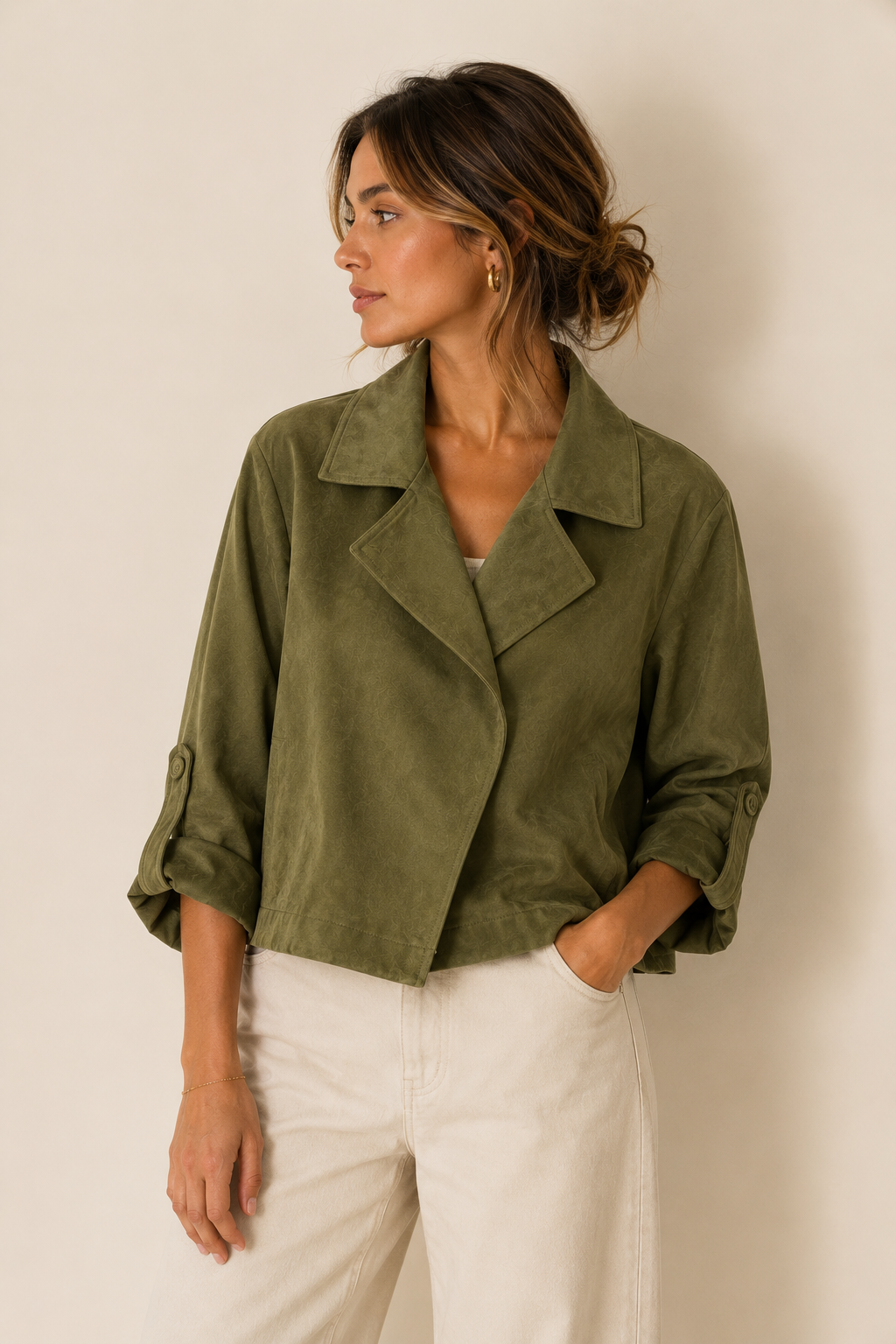 Chaqueta corta antelina