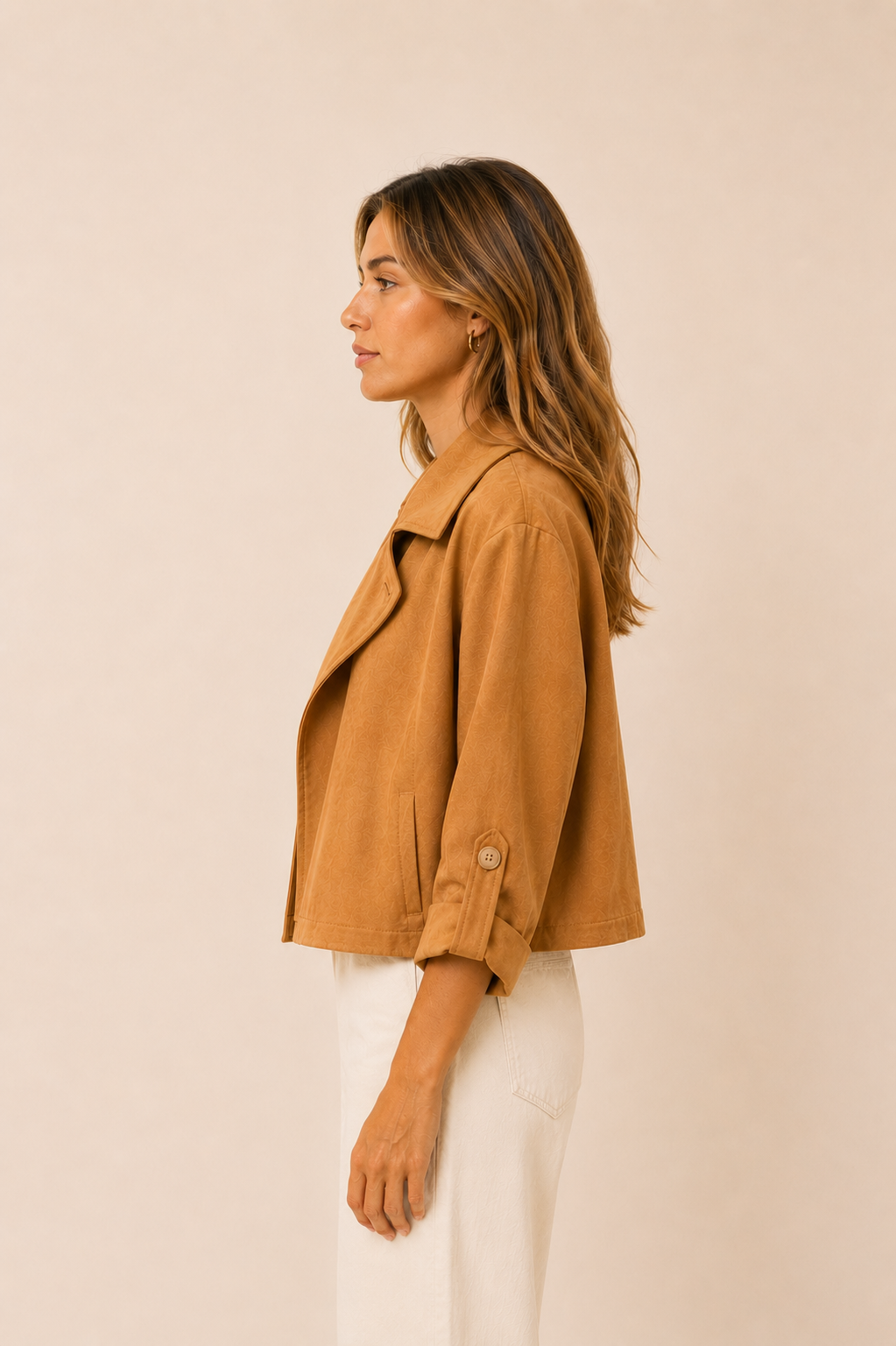 Chaqueta corta antelina