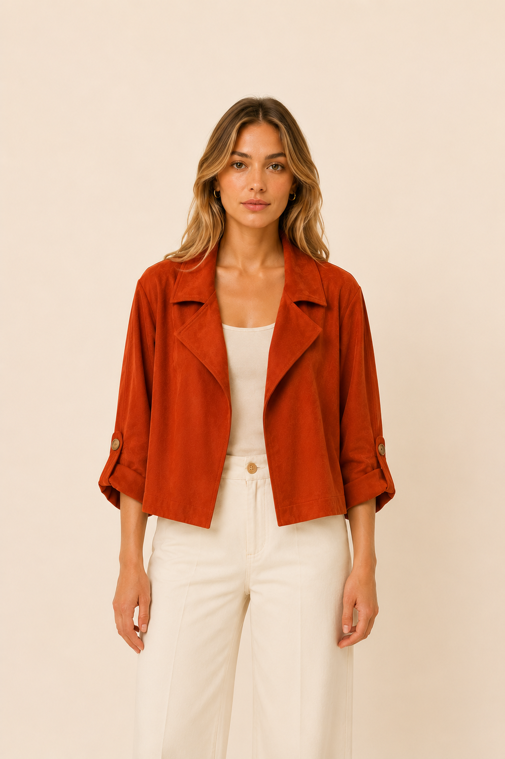 Chaqueta corta antelina