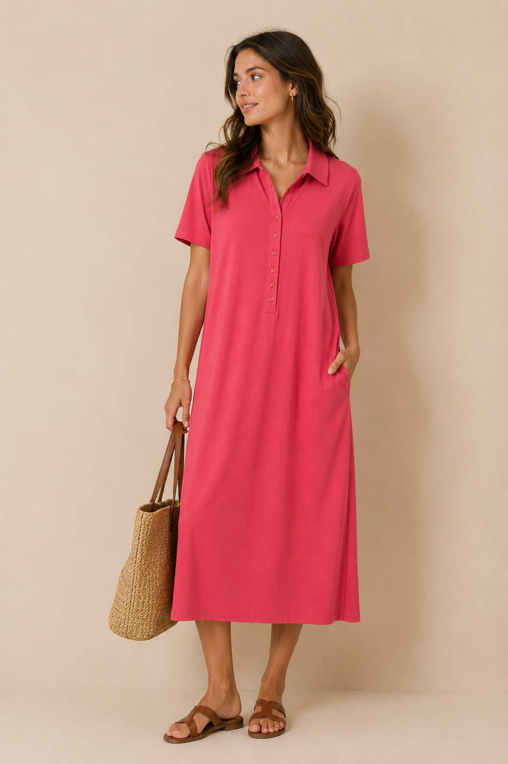 Vestido polo liso