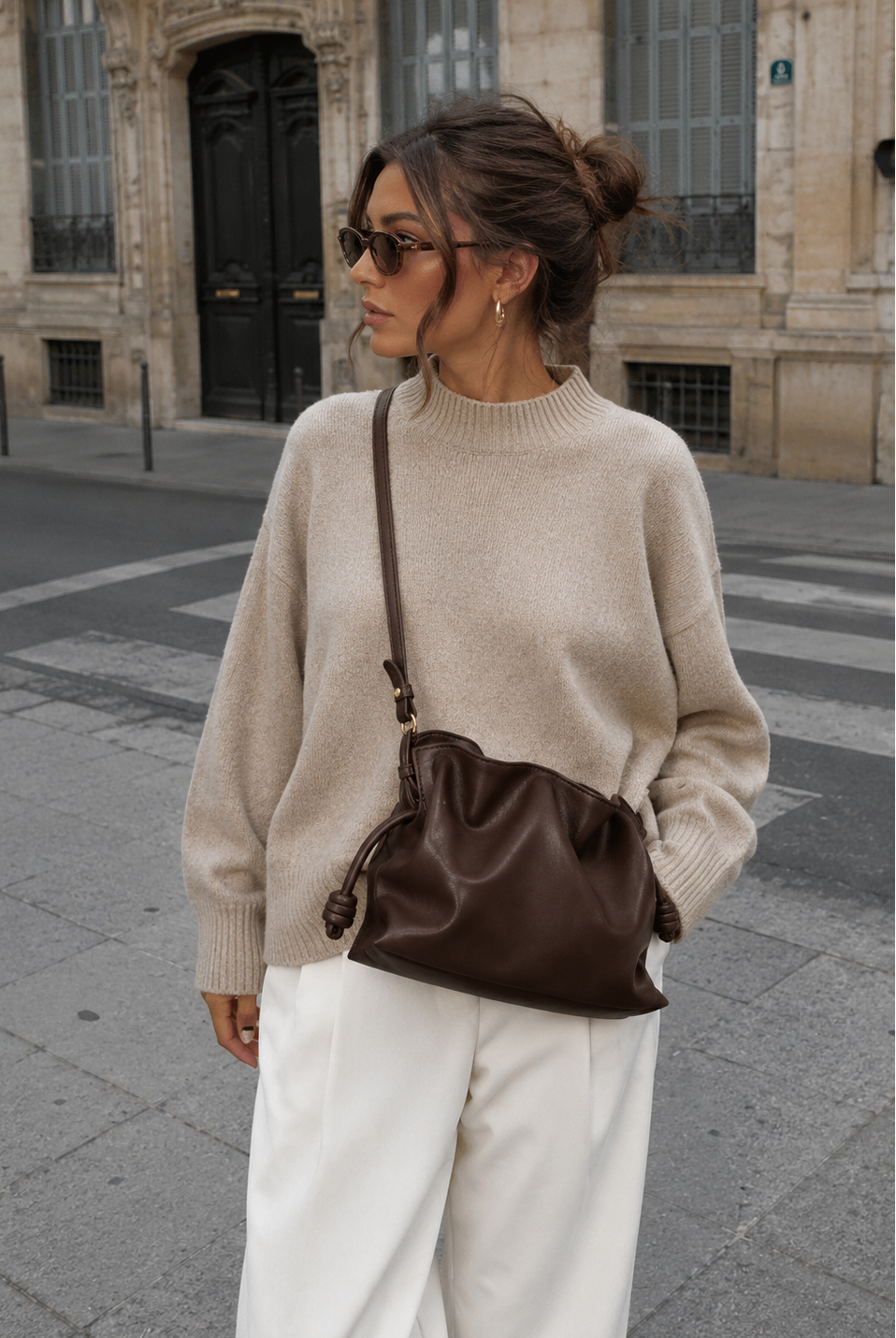 Bolso bandolera de piel
