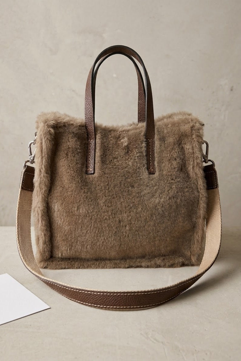 Bolso mediano mink grigio
