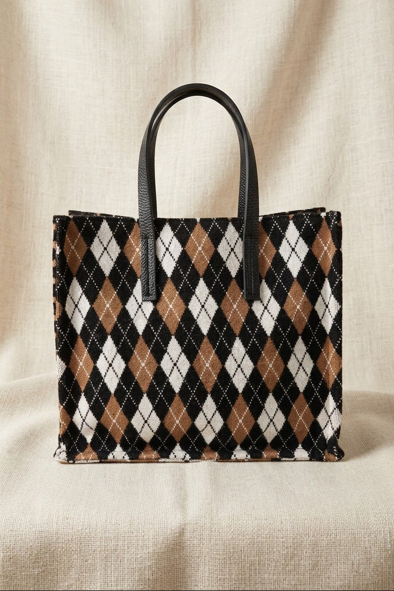 Bolso mediano argyl beige