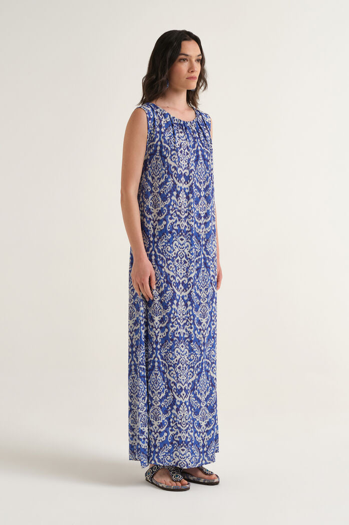 Vestido azul estampado