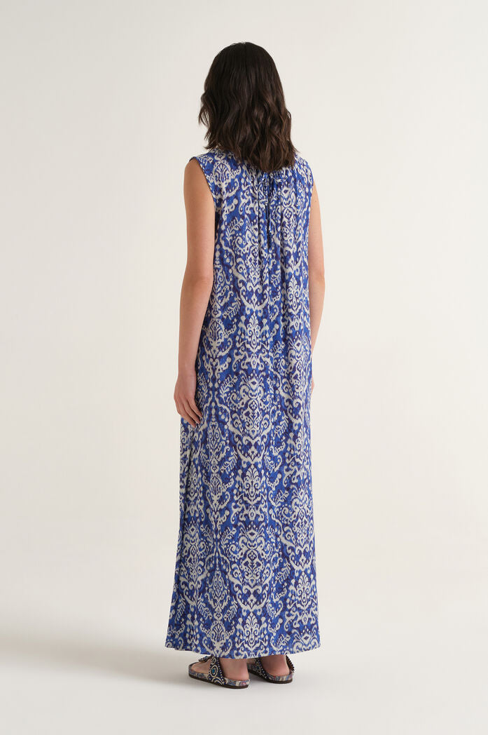 Vestido azul estampado