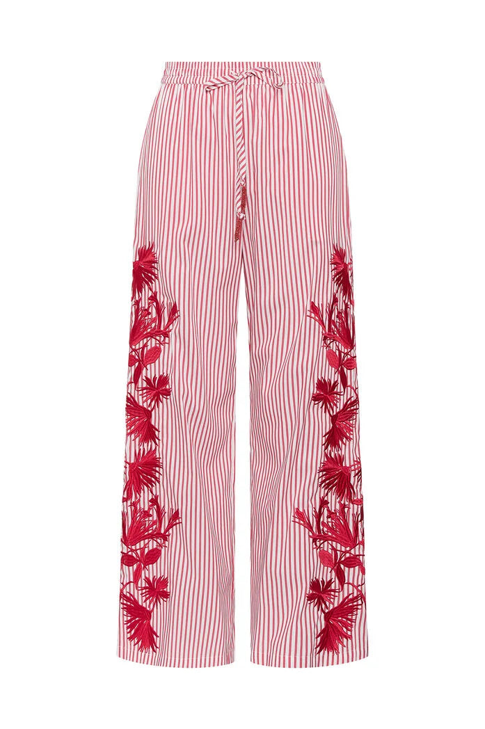Pantalón rayado estampado