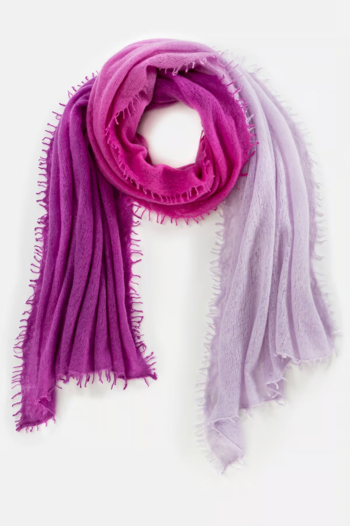 Bufanda tricolor cashmere Violeta/Fucsia/Malva