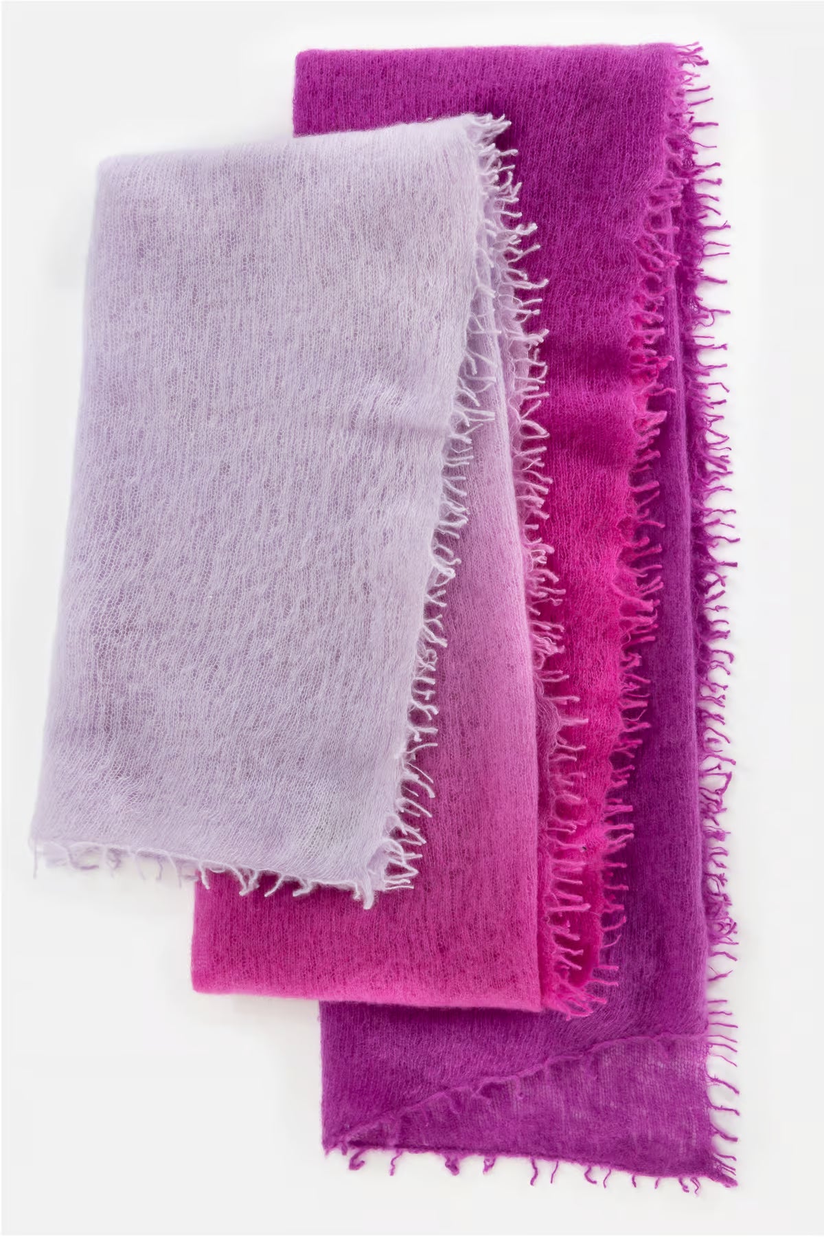 Bufanda tricolor cashmere Violeta/Fucsia/Malva